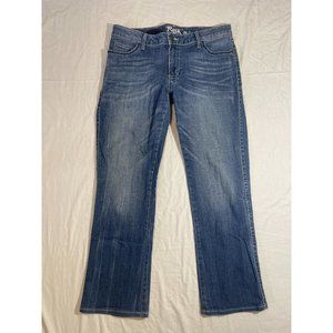 Wrangler Rock 47 Jeans (31x34)‎ Blue Ultra Low Rise Bootcut Pants Embellished